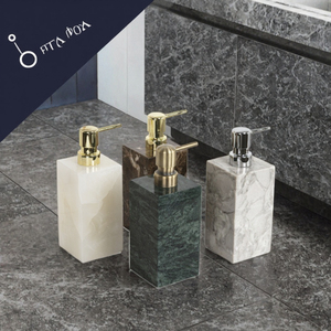 Marble Look Resin <b>Bathroom</b> <b>Accessory</b> <b>Set</b> Soap Dispenser and Soap Dish Countertop Organizer Modern <b>Bathroom</b> Supplies - Product Image 3
