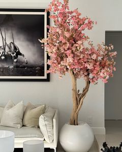 LUYI - Vente flash : Arbre artificiel rose et blanc sur mesure pour l'intérieur, cerisier blanc pour la décoration intérieure - Product Image 2