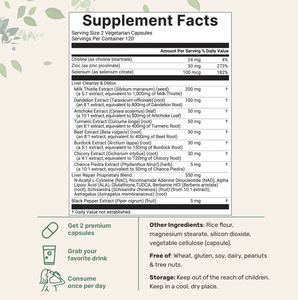Micro Suplemento, Extracto Desintoxicante para el Hígado, Suplementos Dietéticos 240 Vegetarianos para Limpiar y Reparar - Product Image 5