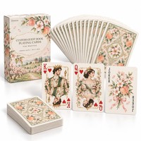 Cartes de jeu personnalisées écologiques et recyclables pour livre d'or de mariage, motif fleur de pêcher de Géorgie, portrait de couple aquarelle pour signature des invités