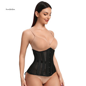 Corset gainant à lacets, personnalisé, à double armature en acier, avec maille transparente, sous le buste, pour l'abdomen et l'entrejambe, <span class=keywords><strong>bustier</strong></span> <span class=keywords><strong>court</strong></span> - Product Image 6