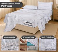 Ensemble de draps de lit de luxe pour hôtel, 4 pièces, respirant et rafraîchissant, poches profondes, extra doux, sans plis, Oeko-Tex