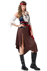 Disfraz de Pirata para Mujer Adulta, Ideal para Cosplay de Cine y Televisión, Hecho de Poliéster, Vestido Sexy para Carnaval de Pascua - Product Image 5