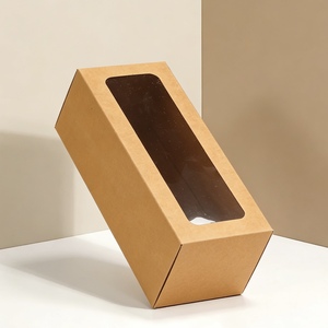 Cajas Rectangulares de Papel <span class=keywords><strong>Kraft</strong></span> Personalizadas con Ventana Transparente en la Parte Delantera, Diseñadas para Empacar Artículos Decorativos Pequeños - Product Image 3