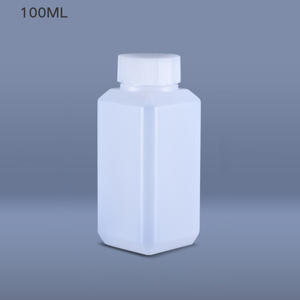 60ml 100ml 250ml Bouteilles carrées vides en plastique HDPE anti-fuite Réactif chimique de laboratoire avec couvercle intérieur - Product Image 5
