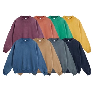 Sudaderas personalizadas extragrandes con cuello redondo TKAN1148D para hombre, estilo vintage, lavado ácido, ropa urbana deportiva, 100% algodón. - Product Image 1