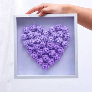 Boîte à <span class=keywords><strong>ombre</strong></span> 3D en fil de fer, fleurs en fil de fer, cadre de présentation en forme de cœur pour anniversaire, Saint-Valentin, cadeau idéal pour elle, décoration de table à la maison - Product Image 3
