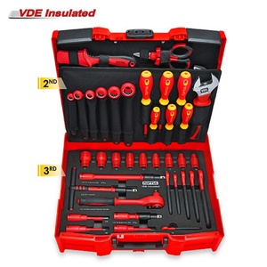 TOPTUL GCZ-042A Ensemble d'outils mécaniques isolés VDE 42 pièces pour véhicules hybrides/électriques Conforme à la norme DIN EN/IEC 60900 Plateforme GCZ - Product Image 3