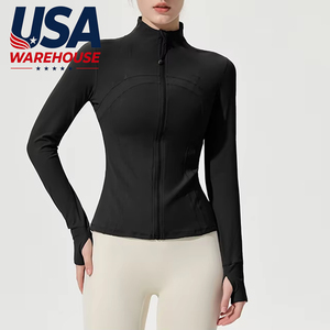 USA Oversea Hot Sales Warehouse Women's Seamless Breathable Gym <b>Jacket</b> Sport <b>Yoga</b> <b>Jackets</b> - Product Image 1