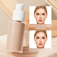 Fond de Teint Mat Hydratant 6 Couleurs Unifie le Teint Correcteur Couvrance Parfaite Contrôle du Sébum Base de Maquillage