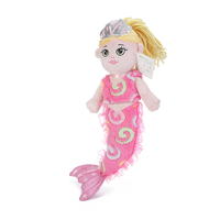 Jouet en peluche de sirène rose, 20 pièces, 45cm, belle, personnalisée, avec queue de poisson rose