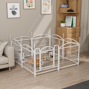 Corral para Perros Resistente para Interiores/Exteriores con Cierre de Botón, Corral Metálico con Diseño Sólido y Puertas para Cachorros y Perros - Product Image 1