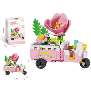 Bloques de Construcción de <span class=keywords><strong>la</strong></span> Escena Urbana: Tienda de Té, Camión de Flores, Escena Callejera, Juguetes de Ensamblaje, <span class=keywords><strong>Ladrillos</strong></span>, Sets de Bloques de Construcción, Juguetes Educativos para Niños - Product Image 2