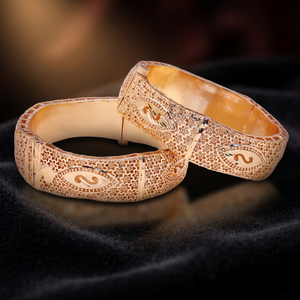 Lujo Oro Joyeria Brazaletes de moda Tinte Chapado en oro Brazaletes Kada Joyas rellenas de oro con diseño tradicional - Product Image 5