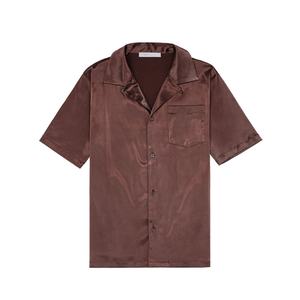 Ensemble de 2 pièces en soie de luxe avec logo africain personnalisé, mode estivale pour hommes, chemise et short en satin - Product Image 3