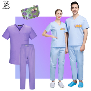 La migliore vendita di Logo personalizzato medico ospedaliero medico cura Scrub salone di bellezza parrucchiere donna Scrub chirurgico set uniformi - Product Image 1