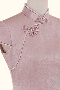 Nuevo <span class=keywords><strong>Qipao</strong></span> largo ajustado <span class=keywords><strong>de</strong></span> estilo chino para mujer, <span class=keywords><strong>de</strong></span> lujo <span class=keywords><strong>de</strong></span> manga corta rosa vestido <span class=keywords><strong>de</strong></span> noche, ropa <span class=keywords><strong>de</strong></span> boda tradicional china - Product Image 2