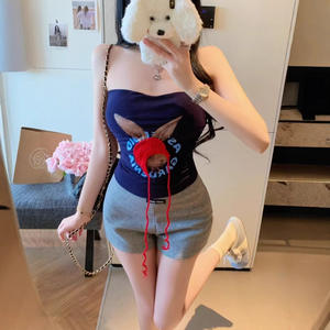 Camiseta de Verano para Mujer, Ajustada, sin Mangas, Tejida, Transpirable, con Estampado Animal, con Sujetador Incorporado - Product Image 4