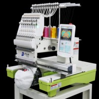 Machine à broder informatisée à tête unique FUJA, 9, 12 ou 15 aiguilles, machine à coudre automatique pour t-shirts, vêtements, casquettes et chapeaux
