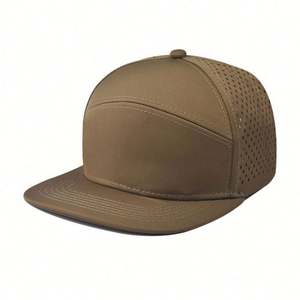 Gorra de béisbol oversize con visera plana y perforaciones láser, transpirable, para hombre y mujer, estilo urbano y para exteriores. - Product Image 6