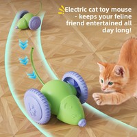 Jouet électrique interactif pour chat et chien, style voiture de course intelligente, en ABS, avec souris et baguette roulante double face, best-seller transfrontalier