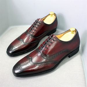 Chaussures habillées haut de gamme pour homme, style Oxford, en cuir véritable, plates, pour mariage et soirées formelles, style britannique - Product Image 4
