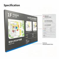Panneau de signalisation et de cartographie en braille en acier inoxydable, finition peinte au pistolet et cuite au four, taille personnalisable, modèle 005, multi-usage - XiaoYao