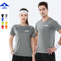 2026 Hoge Kwaliteit Gebreide Logo Sportieve Dames Gym T-shirts Geprint Polyester Ecologisch Zomer Gecomprimeerd Snel Droogend Ademend