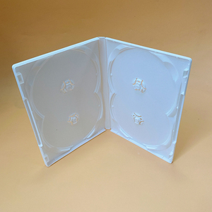 Boîtier DVD PP standard 14 mm pour 4 disques, blanc, avec double plateau intérieur en option, couvercle en plastique pour la protection des disques de musique, de films et de jeux - Product Image 5