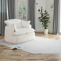 Pouf carré coloré en velours côtelé, chaise-lit rembourrée pour villa, salon, salle de lecture