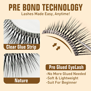 Ciglia Finte 3D Riutilizzabili in <span class=keywords><strong>Visone</strong></span> Sintetico, Fatte a Mano, Cruelty-Free, con Banda Trasparente, Naturali, per Trucco da Festa, a Striscia, Effetto Volume, che si Illuminano al Buio - Product Image 3