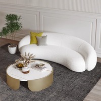 Italienisches Design Elegante weiße Stoff Couch Wohnzimmer Sofa Set Möbel Holzrahmen Modernes Luxus-Schnitts ofa aus Samt