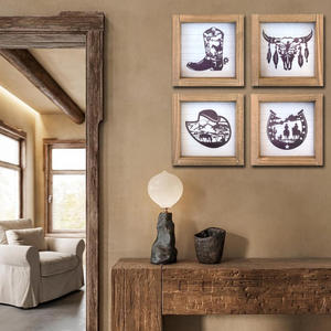 Ciondolo in legno stile cowboy western con design a ferro di cavallo, stivale, teschio, testa di pecora e cappello, dalla Cina - Product Image 1