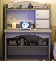 Bureau d'ordinateur bureau de maison étagère de bibliothèque intégrée bureau simple avec bibliothèque combinaison chambre d'étudiant bureau d'écriture