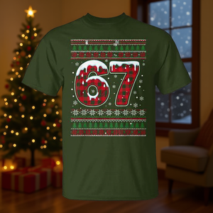 Camiseta festiva a cuadros con diseño de meme navideño 67 - Product Image 3