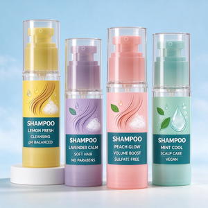 Botella de Plástico Transparente para Champú, Envase Cosmético con Bomba, Color Personalizado, para Cuidado del Cabello, Tamaño Viaje - Product Image 3