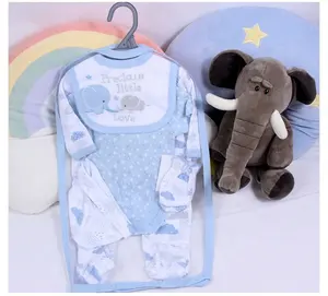 थोक है। नवजात शिशुओं कपड़ा शिशु Romper Jumpsuit उपहार कपड़े सेट नवजात 100% कपास 5 pcs सेट