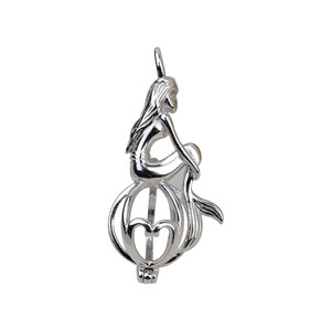 อุปกรณ์ DIY จี้เงินแท้ S925 รูปนางฟ้า สไตล์ยุโรป-อเมริกา สร้อยคอ 7-8 นิ้ว ชุบทอง กรงใส่ไข่มุกแบบไม่มีตา - Product Image 5