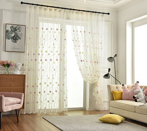 Rideaux transparents doux et légers, brodés de motifs floraux, pour la décoration du salon, lavables - Product Image 3