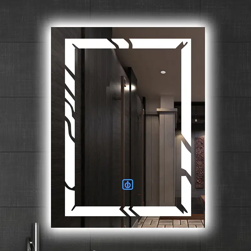 Otel banyo dekorasyon ayna su geçirmez ışıklı banyo akıllı Led Modern zaman göstergesi ile ayna