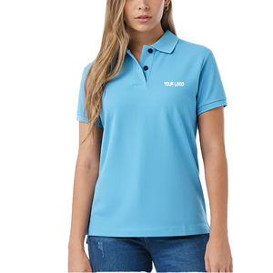 Polo de Mujer, Manga Corta, Color Sólido, Algodón Piqué, Transpirable, Casual, Logotipo Frontal Personalizable - Product Image 1