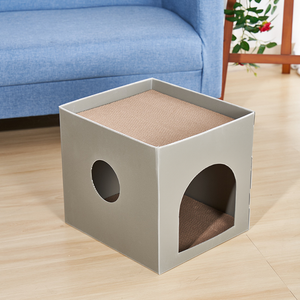 Cama corrugada de alta calidad para mascotas, <span class=keywords><strong>venta</strong></span> directa de fábrica, patrón sólido barato, cama para gatos, cueva, forma cuadrada, embalaje de cartón - Product Image 5