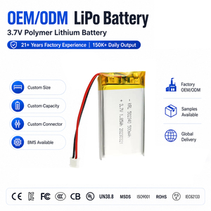 Bateria Líquida Recarregável Slim Lipo Pouch Cell 3.7V 500mAh 502340 UN38.3 OEM ODM KRL com 500 Ciclos de Vida Útil (EN62133 IEC62133) - Product Image 1
