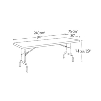 HOMFUL Vente en gros Table pliante rectangulaire en plastique blanche moderne de 8 places pour événements
