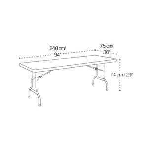 HOMFUL Wholesale 8 Seats Portable <strong>Modern</strong> Rental White 8ft Plastic <strong>Dining</strong> Rectangular <strong>Folding</strong> <strong>Table</strong> for Events - Product Image 6