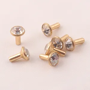 metal garment brass decorative rivet with crystal for leather bag accessories