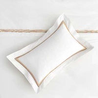 Ensemble de literie d'hôtel en satin 100% coton brodé, couleur de tissu personnalisable, draps en coton de luxe, broderie personnalisée