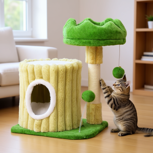 Árbol para gatos estilo apartamento con poste de sisal y bola vibradora para espacios pequeños - Product Image 2