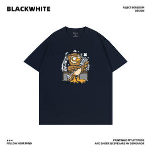 Camiseta de Manga Corta para Mujer, Color Azul Oscuro, Corte Regular, 100% Algodón Jersey, Transpirable, Q222 - Product Image 2