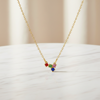 Collier avec pendentif en pierre précieuse personnalisé en acier inoxydable imperméable ZG avec placage or PVD